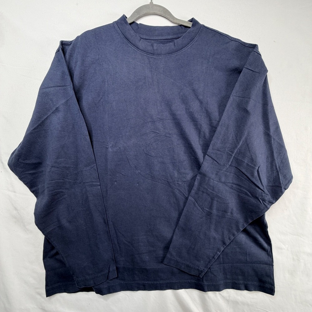 Yeezy Gap Long Sleeve T-Shirt XL Navy Blue Heavyweight Cotton Oversized 1580